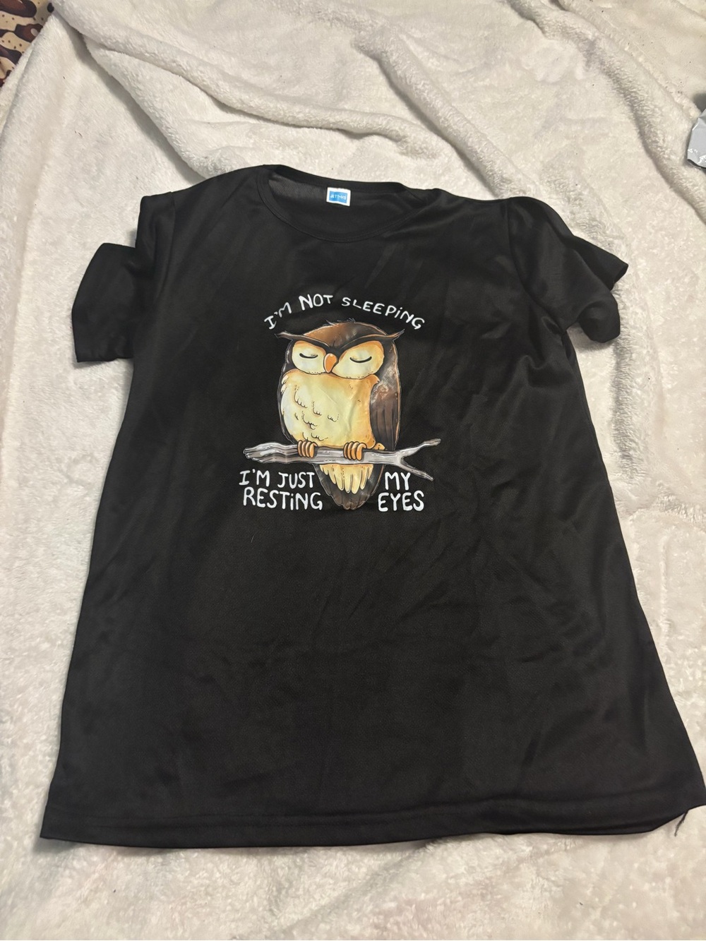 Black Owl Graphic Tee - "I'm Not Sleeping"